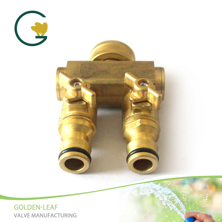 آداپتور شیلنگ Duty Brass 2 Way Hose Manifold