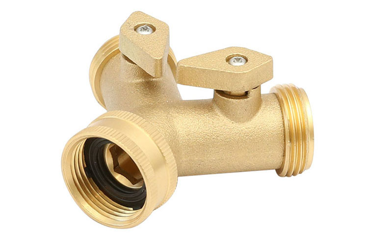 برنج 2 Way Garden Hose Connector made in China